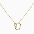 Inspire Jewelry New Style Stainless Steel Interlocking Square Necklace Two Square Charm Pendant Engagement Jewelry for Women