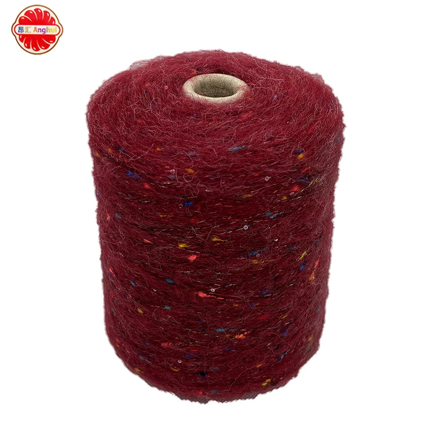 Hot Sale Blended Polyester Acrylic Knot Yarn with Lurex Sequin Dyed Fancy Yarn for Popular Knitting Enthusiasts