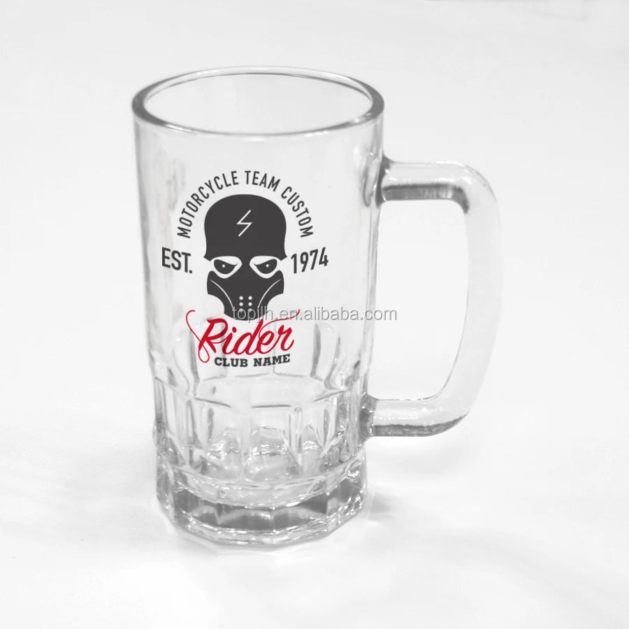 Topjlh Sublimation Blanks Drinking Beer Mug Glass Tankard Glasses Mug Cup Classic 20oz Custom Handle Glass Beer Stein