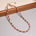 Natural Green Aventurine Stone Necklace Watermelon Red Stone Beaded Choker Pearl Charm 14k Gold Chain Beaded Necklace