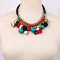 Pearl Ruby Souvenir Necklace Wholesale for Women Jewelry Mashup Resin 2023 Bohemian Style Retro Beads Turquoise Amber Black / FS