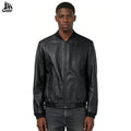 High Quality Business Men's Coat Leather Overcoat Windproof Fashion Baseball Collar Jacket