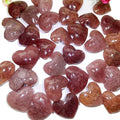 Hand Polished Natural Stone Heart Crystals Star Strawberry Quartz Love Heart for Gift