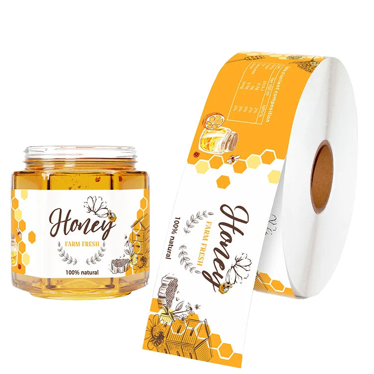 High Quality Custom UV Printed Self-Adhesive Vinyl Waterproof Food Pack Jar for Pet Food Bread Cake Candy Chocolate