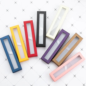 2023 Hot Eco Friendly Paper Pencil Box Single Pen Gift Box with Window Visual Pen case