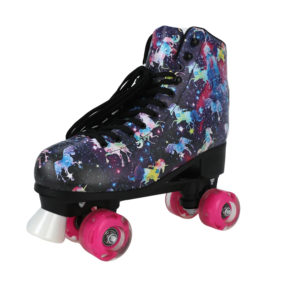 Adult Skate Quad Two-row Unisex Glitter Flashing Roller Skates 4 Wheel for Women Adults Leisure