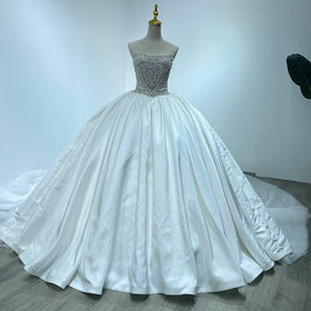 2024 New Design Off Shoulder Wedding Dress Sequin Beaded Corset Ball Gown Wedding Dress Wm04