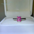 New Popular Silver 925 Original 1 Carat Brilliant Radiant Cut Diamond Test Past Pink Moissanite Ring for Wedding Fine Jewelry