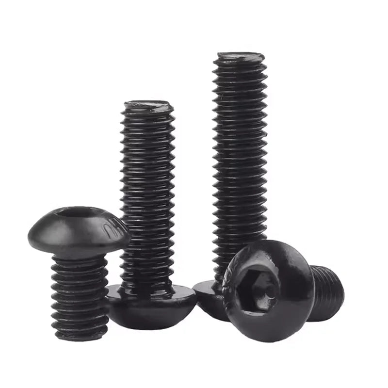 M8 1.25 X 25mm Button Head M2.5 8mm Hex Socket Cap Screws Grade 10.9 Alloy Steel Black Oxide Machine Screws Pan Head M12