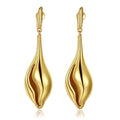 2025 New Simple Brass Gold-Plated Shiny Long Conch Shell Earrings Women Jewelry Factory Wholesale