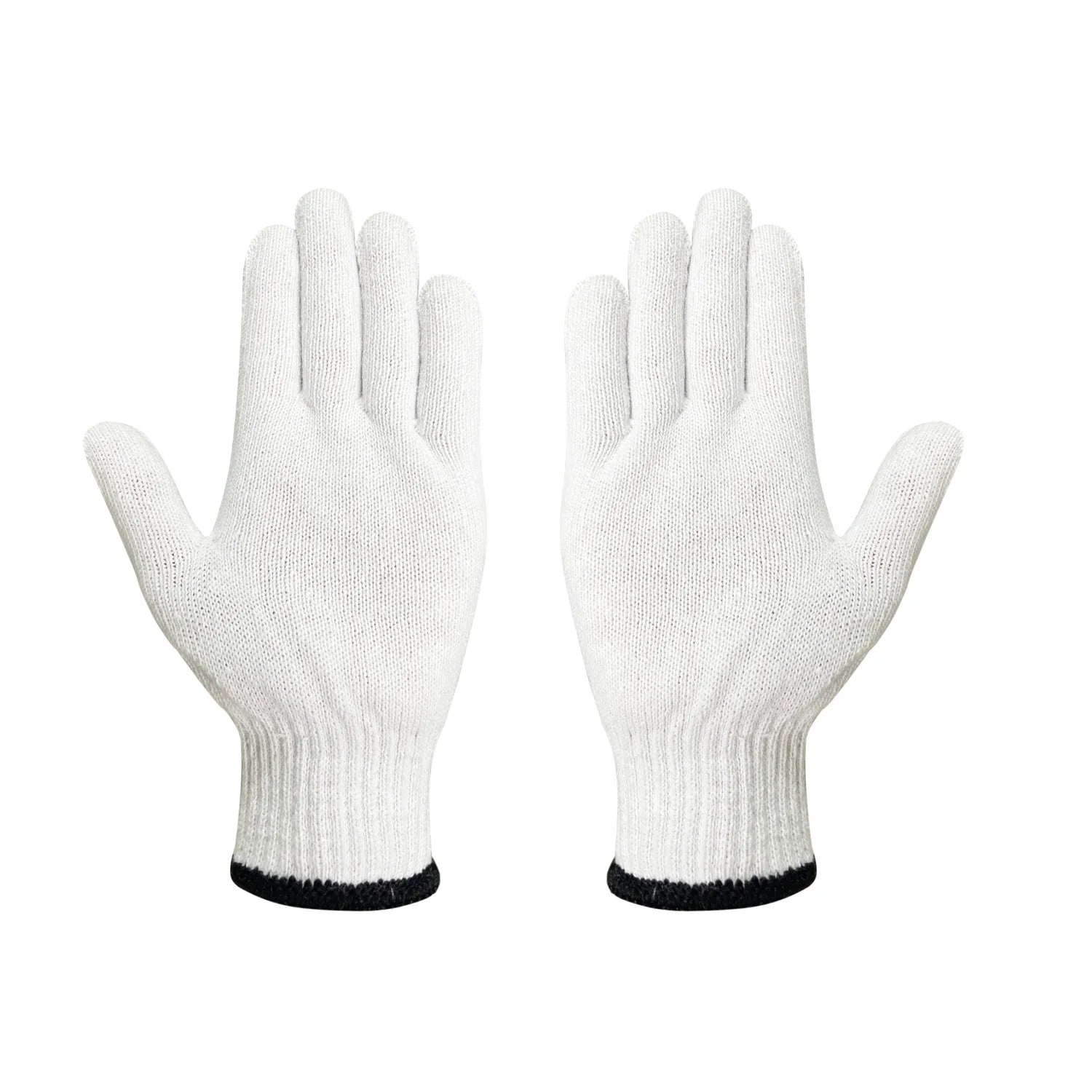 Soft Labor White Gloves Black Edge White Cotton Gloves Knitted Gloves for Construction