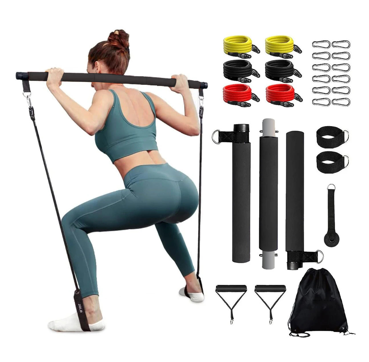 Multifunction 5 Level Elastic Fitness Strength Band Rubber Pilates Yoga Resistance Tube Bands