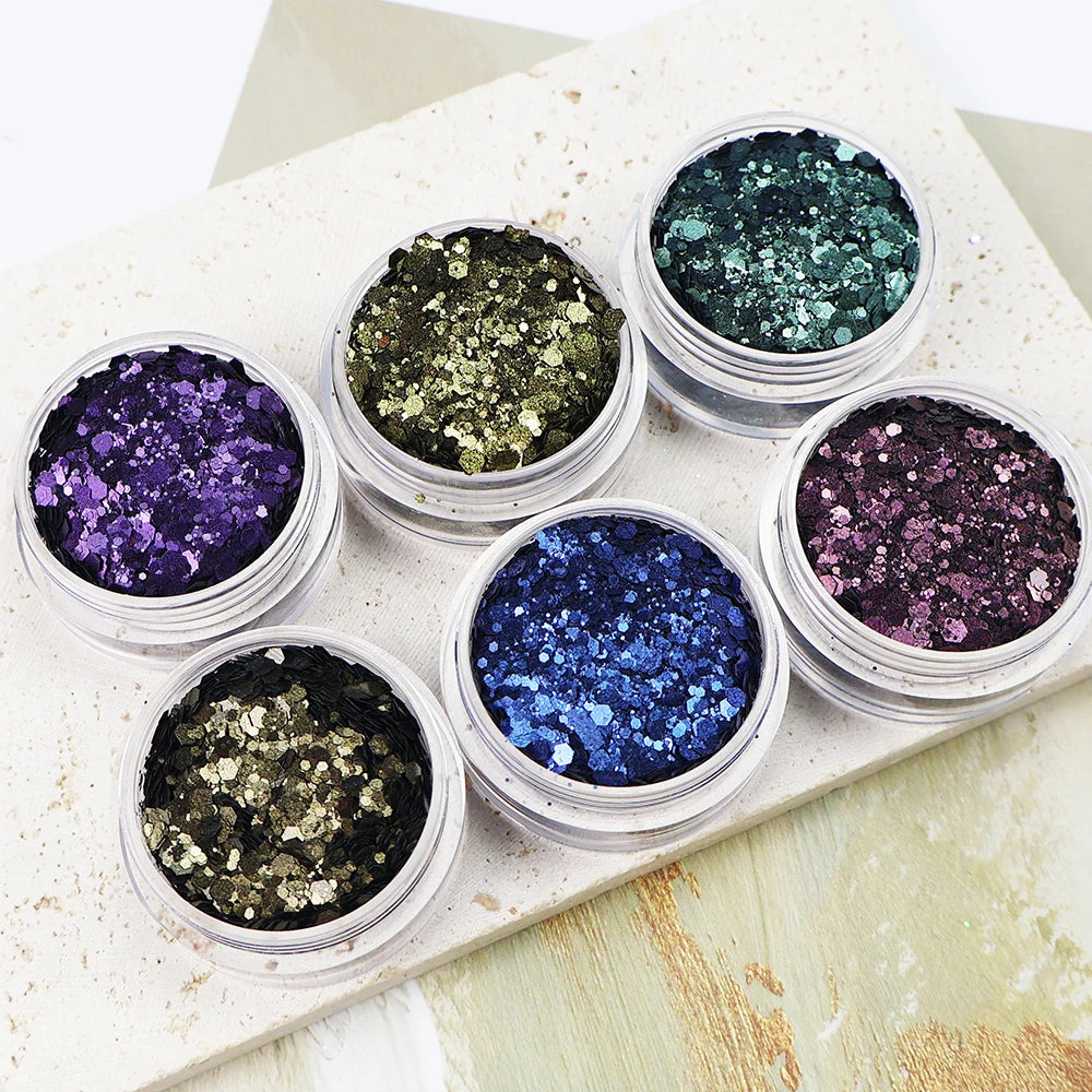 Wholesale Solvent Resistant Glitter Polyester Chunky Mix Crystal Glitter Sequins for Resin Arts & Crafts