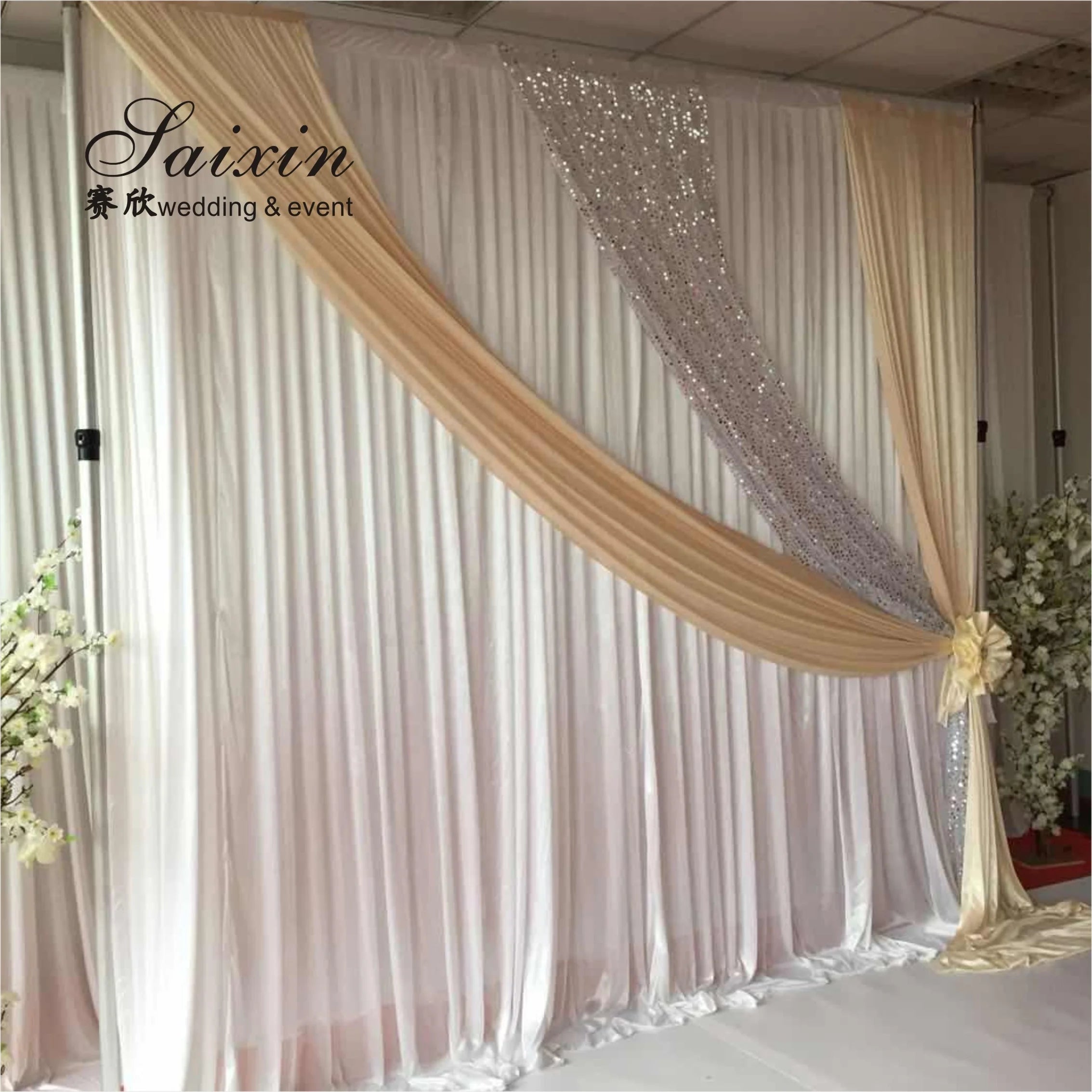 SX-390 Wholesale 3m*6m Strong Portable Wedding Decoration Backdrop Drape Pipe Stands