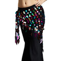 Hand Woven rainbow Colored Mermaid Sequin Triangular Wrap Skirt Scarf Suitable for Belly Dancing Performance