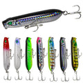 Floating Pencil Long Trolling Artificial Fishing Lure Bait 12.5g/18g Topwater Floating Pencil Popper Lure for Bass Carp Trout
