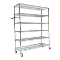 6 Tier Layer Storage Equipment Heavy Duty Chrome Wire Mesh Shelf System Steel Wire Shelving