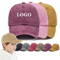 Wholesale Plain Children Kids Baseball Cap Solid Color Vintage Washed Cotton Casual Baseball Trucker Hats Dad Cap for Sport Cap