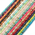 Wholesale 2*4MM Flat Round Disc Shape Heishi Stone Beads Natural Sea Sediment Rondelle Spacer Beads for Bracelet Making