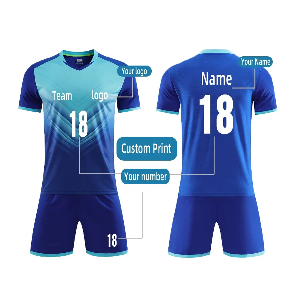 Men's Custom Logo Quick-Drying Soccer Uniform Breathable Spandex/Polyester Sports Suit in Set Style