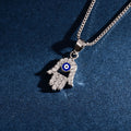 Wholesale Religious Charm Pendants Rhodium Plated Cubic Zirconia Devil Eye Retro 925 Sterling Silver Fine Jewelry