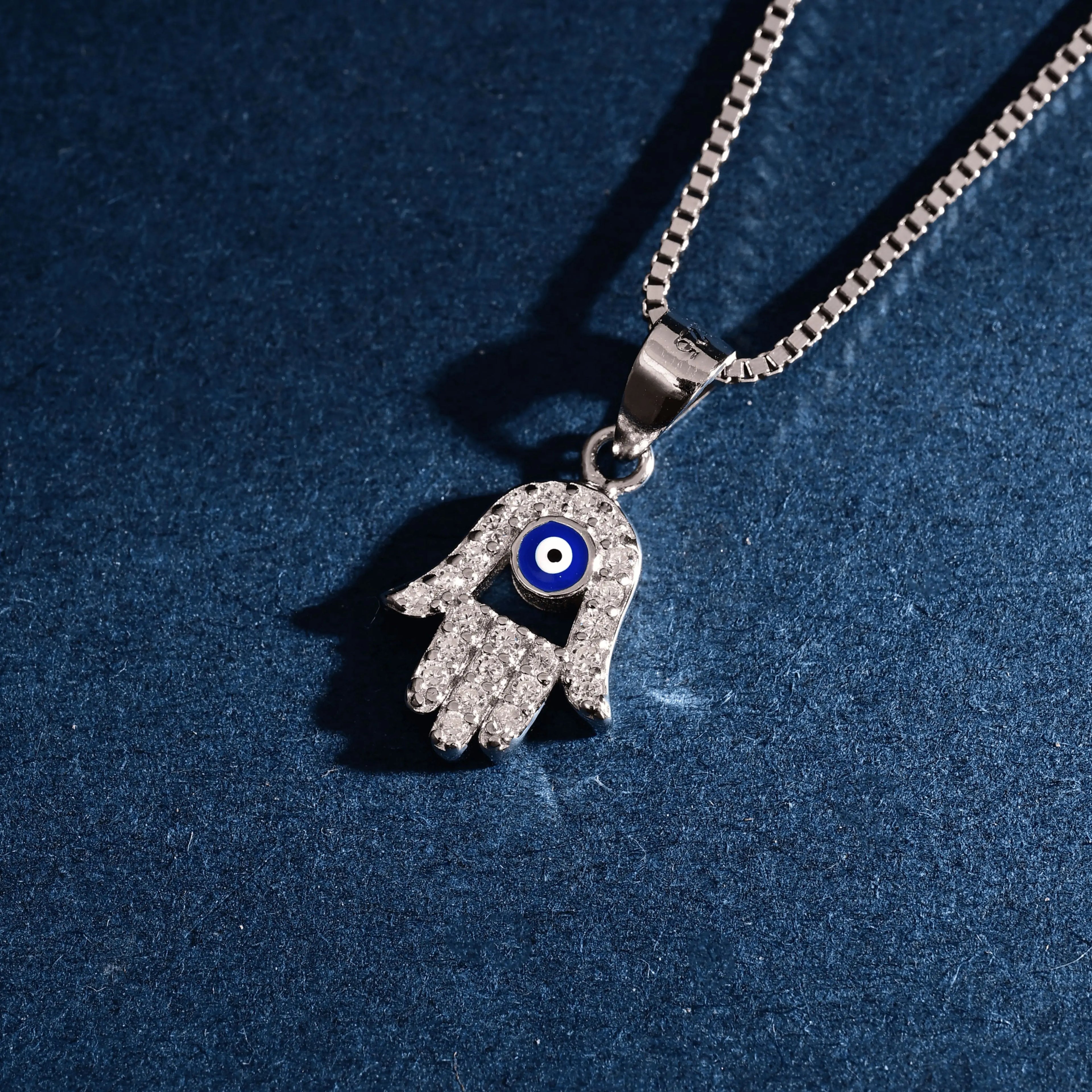 Wholesale Religious Charm Pendants Rhodium Plated Cubic Zirconia Devil Eye Retro 925 Sterling Silver Fine Jewelry