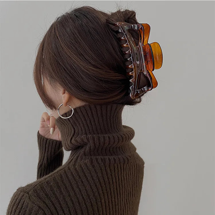 14*7 Cm Women Hair Clip Claw Hair Accessories Jaw Plastic Clear Color Big Bow Large Plus Size Girl Acrylic Acetate Hair Claw
