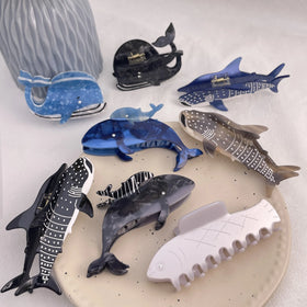 Yi YHJ Women's Hair Accessories Ocean Series Animal Whale Shark Grip Clip Design Large Acetate Claw Clips Hair Claw Clip