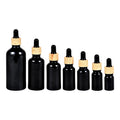 Luxury Boston Round Dropper Essential Oil Eye Glass Bottle 20 ml 100 ml Black Glass Hair Oil Empty Bottle