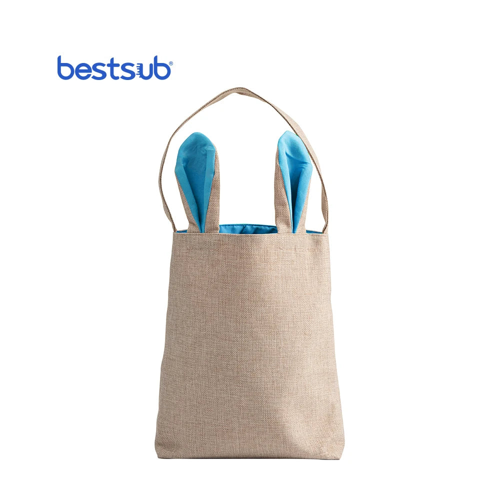 BestSub Wholesale Customizable Blue Ears Kid Sublimation Blanks Easter Bunny Ear Tote Bag Gift Ideas
