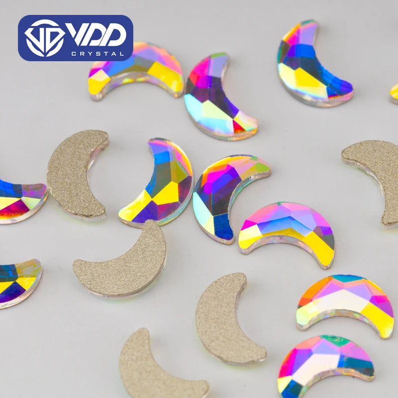 VDD 4x8mm - SAB40 100Pcs Glass Shape Crystal Rhinestones Crystal AB Flatback Glitter Stones for DIY Crafts Nail Art Decorations