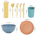 Custom Biodegradable Round Plate Wheat Straw Household Dish Plate Dinnerware Sets for Kids Dinner Dinnerware