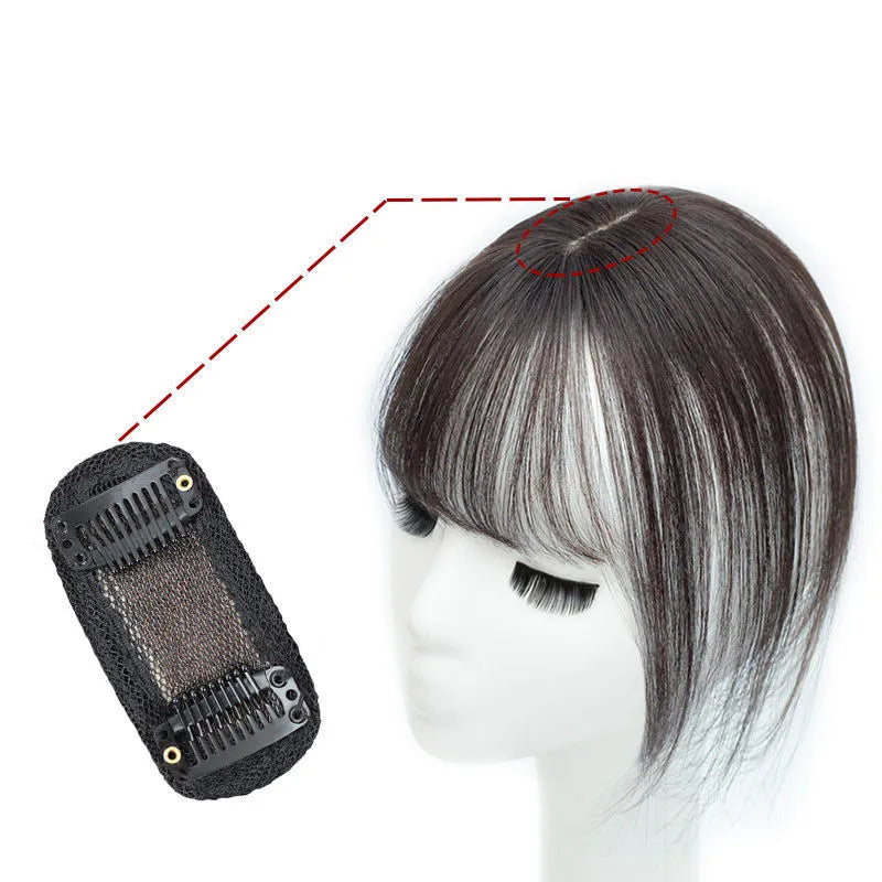 2021 Natural Scalp Human Hair Toppers Neat Women Hair Pieces Bangs Fringe Clip in Hair Extensions Bangs