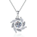 Fresh and Sweet 1Carat Moissanite Pendant S925 Sterling Silver Necklace for Female Rotating Petal D Color