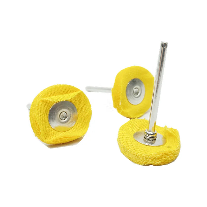 20 Pieces of Mini Cotton Polishing Wheels 3.0MM Handle Abrasive Cloth Polishing Wheels for Rotary Tools