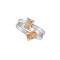 DEYIN Minimalist Adjustable Silver 925 18k Gold Plated Champagne Rectangle White Zircon Ring Finger Ring Women  Water Drop  Ring