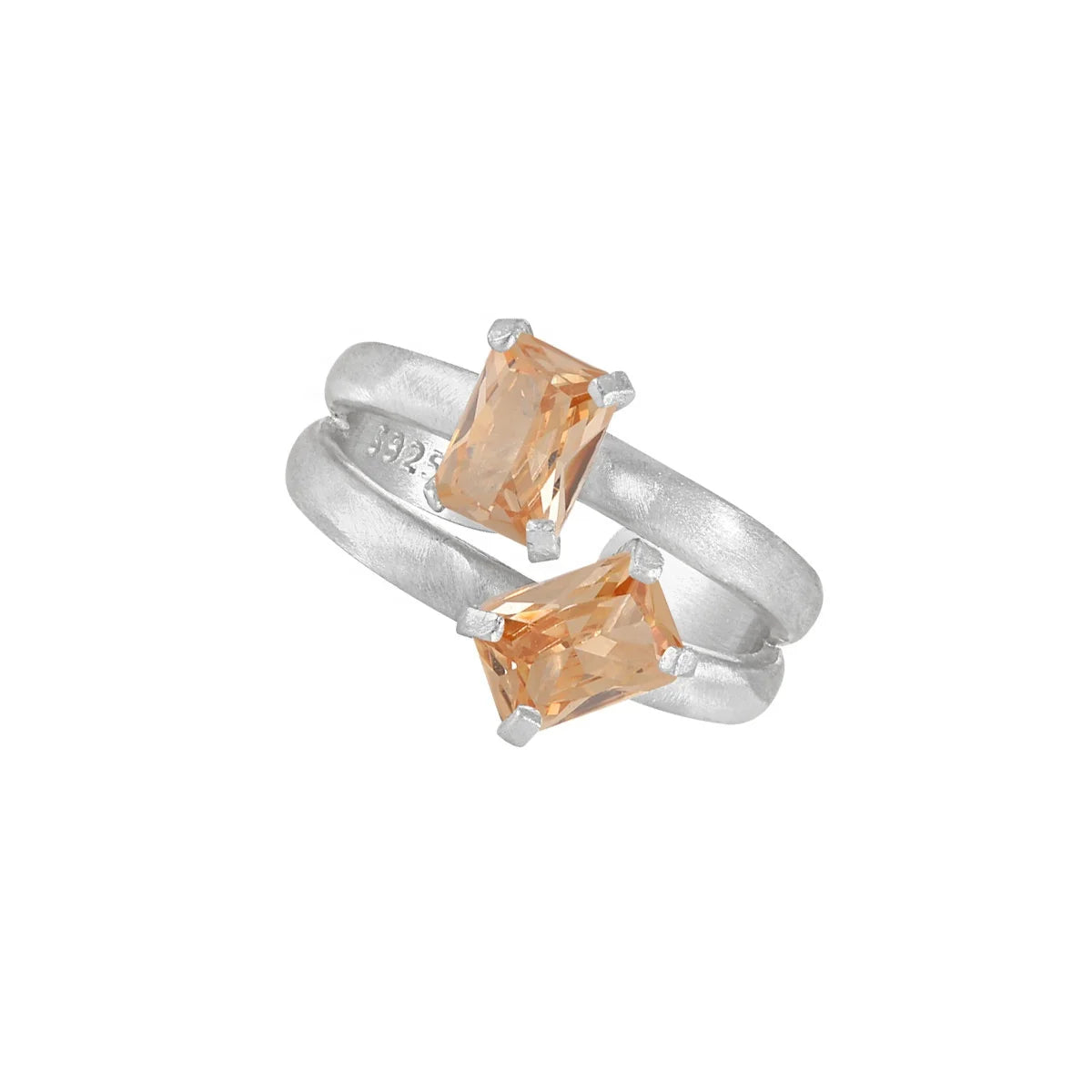 DEYIN Minimalist Adjustable Silver 925 18k Gold Plated Champagne Rectangle White Zircon Ring Finger Ring Women  Water Drop  Ring