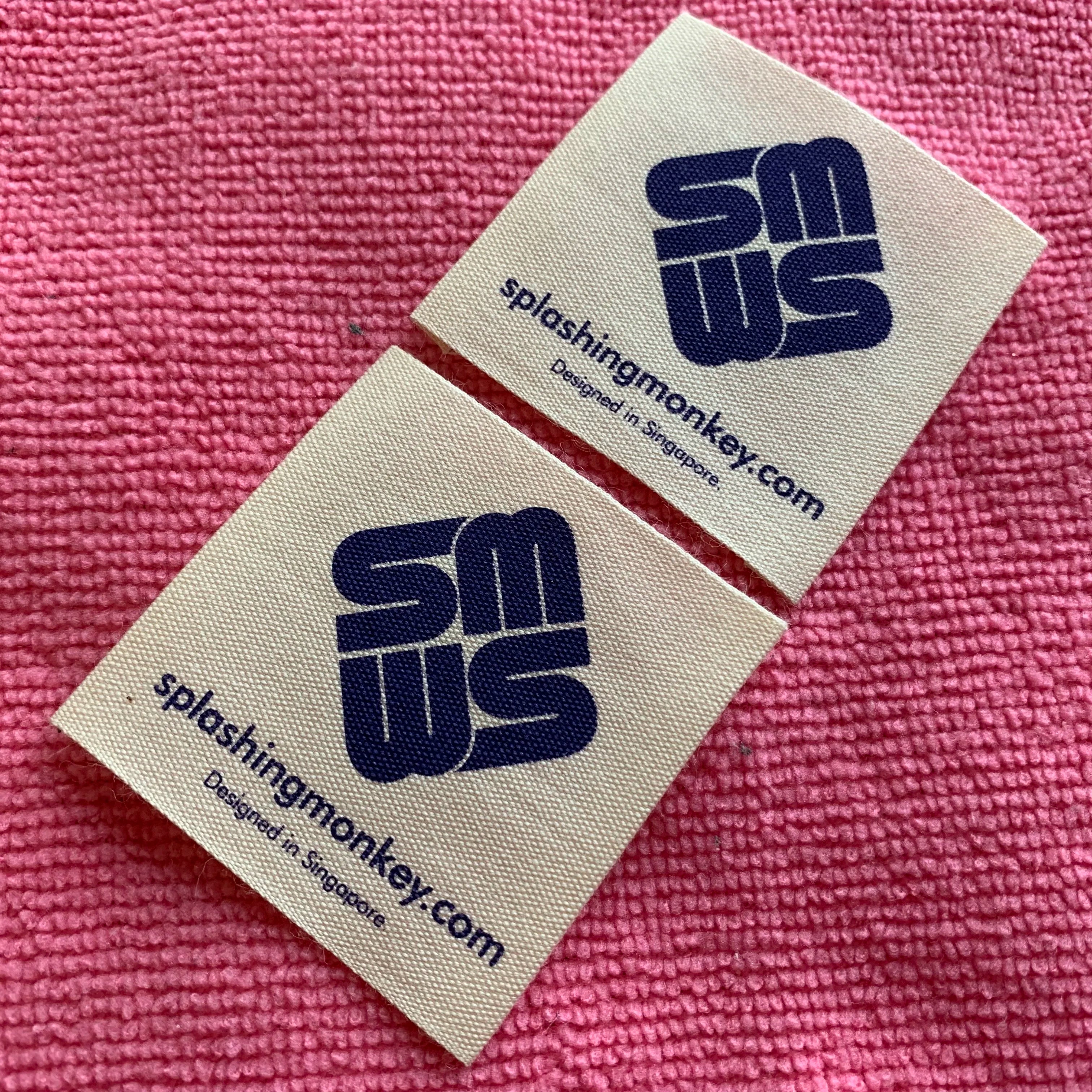square Shape Recycled Material 100% Cotton Labelside Fold Company logo Organic Clothing Cotton Label
