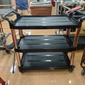 Black Gray Plastic Hotel Restaurant Cleaning Cart Utility Food Serving Trolley Service Cart