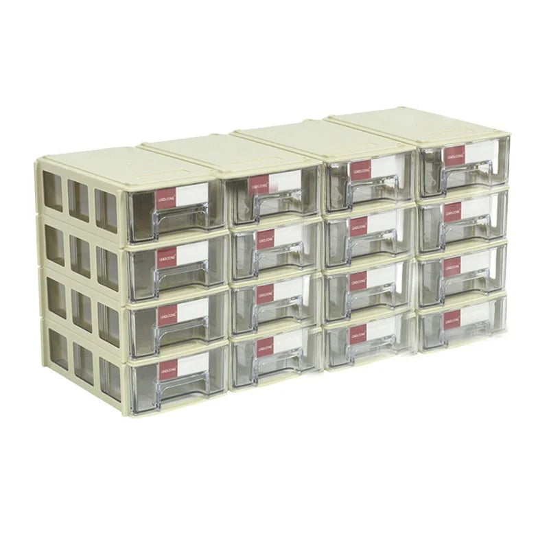 16pcs 14x9x4cm/5.5x3.5x1.5 Inch Screw Parts Crafts Sewing Thread Jewelry Organizer Mini Drawer Home Organization and Storage Bin