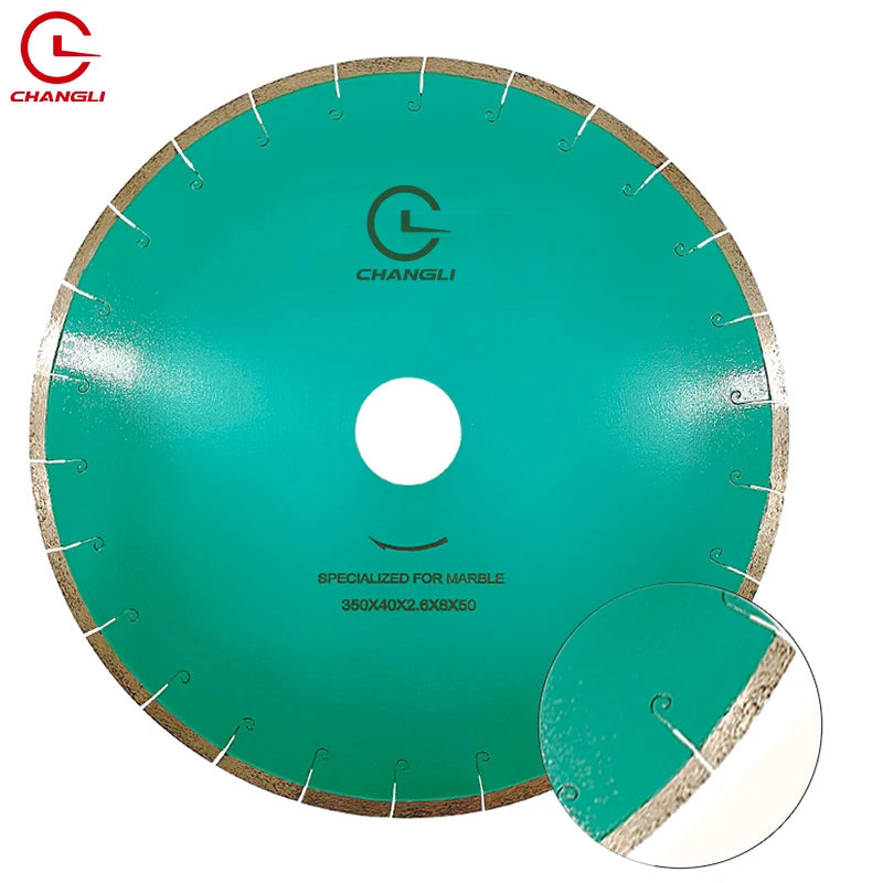 Super High Speed Industrial OEM 50mm 60mm 14inch 350mm Fishhook Slot Diamond Marble Saw Blades High Frequency Welded Ti-coated