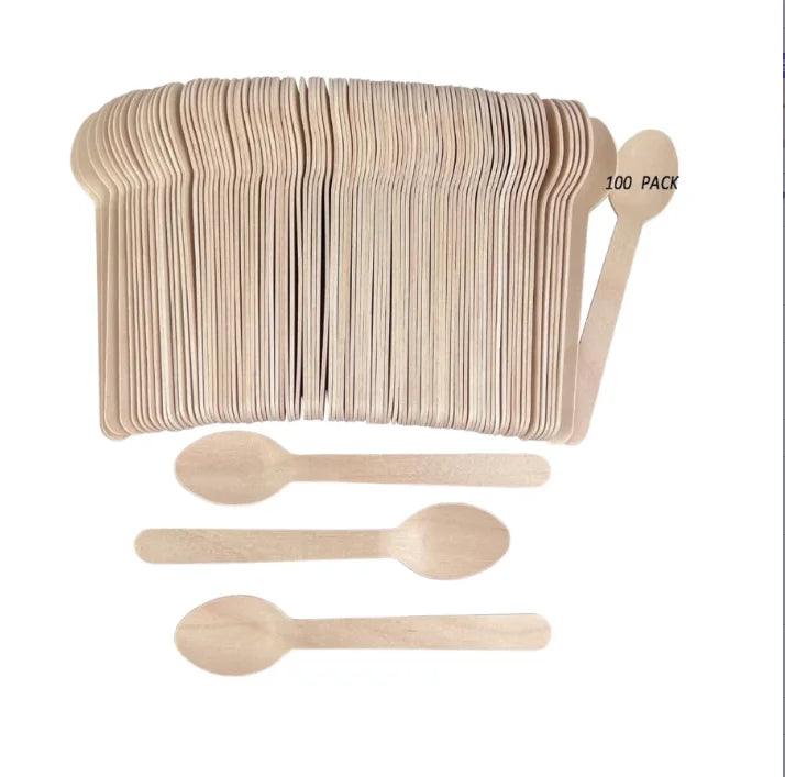 Wholesale Disposable Personalized Color Eco-Friendly Luxury Wooden Ice Cream Tea Coffee Spoon for Restaurant Use Biodegradable