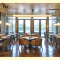 High Standard Unique Design Customized Hotel Restaurant Bar Furniture Metal Dining Table Set Wooden Restaurant Furniture Set