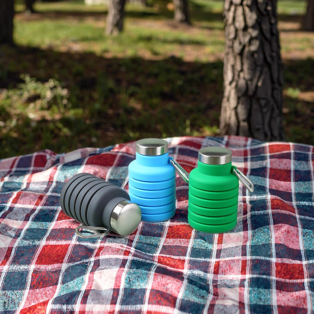 Fast Delivery 500ML Rubber Travel Water Cup Collapsible Silicone Direct Drinking Foldable Travel Water Bottle Cup for Camping