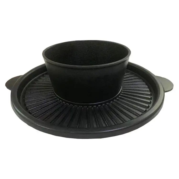 Lyroe Multi-functional Commercial Home Cookware Cast Iron One Hot Pot Boiling Food Baking Large BBQ Grill Pan