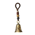 Vintage Brass Tibetan Buddhism Six-word Mantra Bell Keychains Lanyard Pendants Handmade Rope Car Key Chain Rings Hanging Jewelry