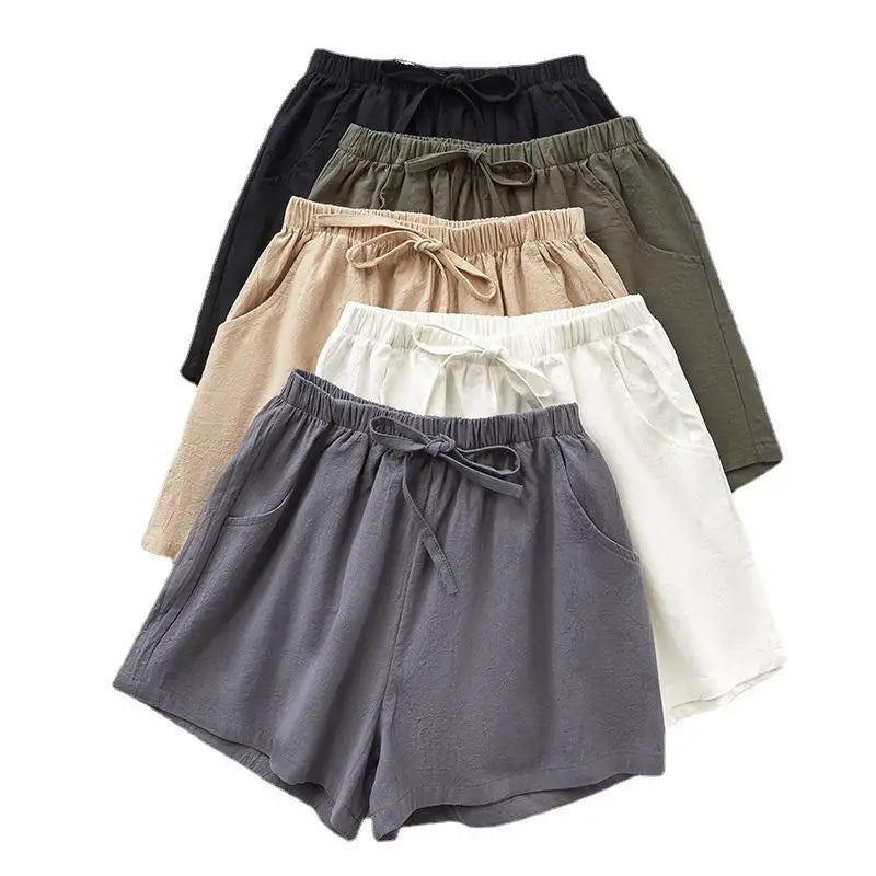 Wholesale Women Summer Casual Shorts Solid Color Pocketed Lady Fashion Short Pants Comfortable Nylon Shorts