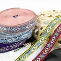 Meetee RD342 17mm Luggage Accessories DY Handmade Sewing Material Polyester Ethnic Style Jacquard Decorative Webbing for Bag Garment