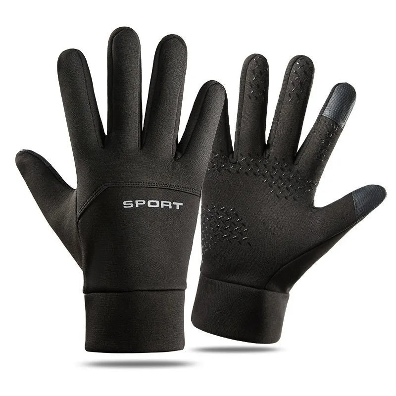 All-Finger Non-Slip Touch Screen Gloves Polyester Breathable Outdoor Thermal Warm Windproof Waterproof for Winter Riding Sports