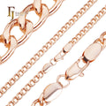 4.8mm+ FJ Fallon Fashion Jewelry Round Curb Link Chain Alloy Plated in Rose Gold Alloy Based Split